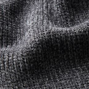Chenille à paillettes – gris schiste/argent métallisé, 