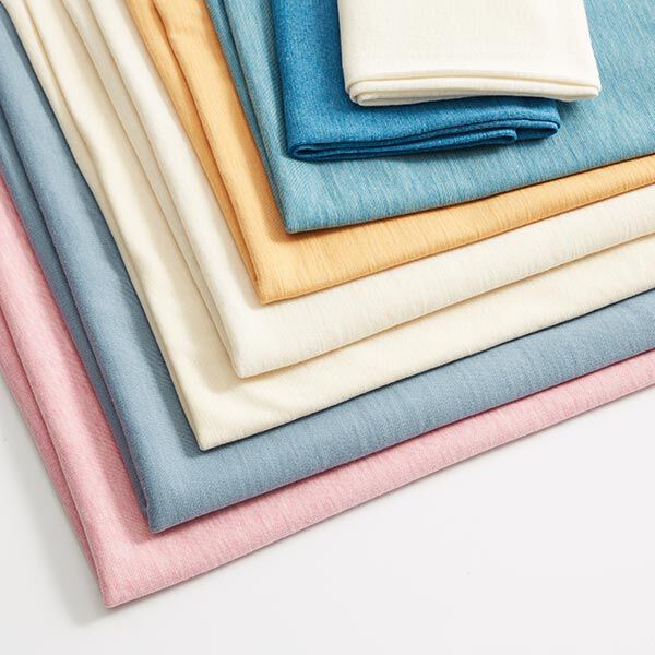 GOTS Jersey simple coton-laine fine rayures | Albstoffe – curry, image number 8