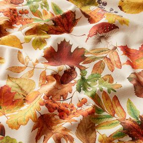 Tissu de décoration Semi-panama feuilles d'automne recyclé – nature, 