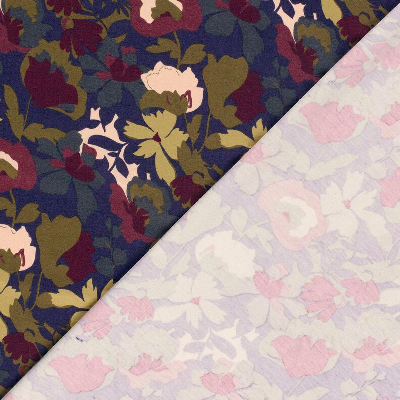 Jersey romanite Champ de fleurs – bleu marine/merlot, image number 4