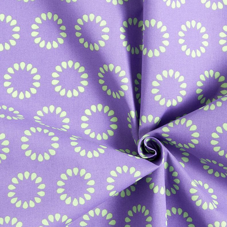 Coton enduit Cercles colorés – lavande/vert tendre, image number 3