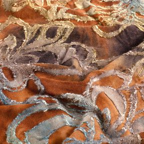 Jersey Jacquard Fleurs avec batik – bordeaux/gris pierre, 