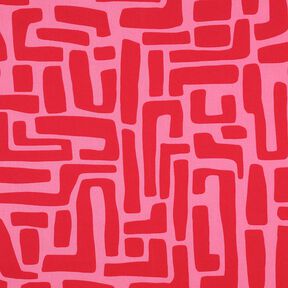 Coton enduit abstrait – rouge/rose vif, 