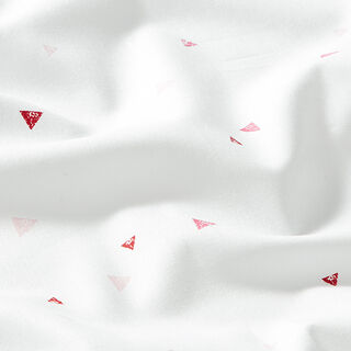 GOTS popeline coton aspect griffonnage triangles | Tula – blanc, 