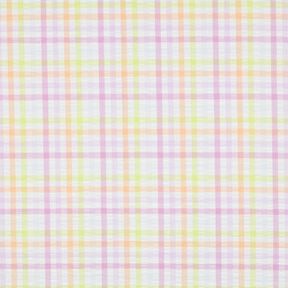 Seersucker Coton mélangé Carreaux colorés – blanc/violet pastel, 