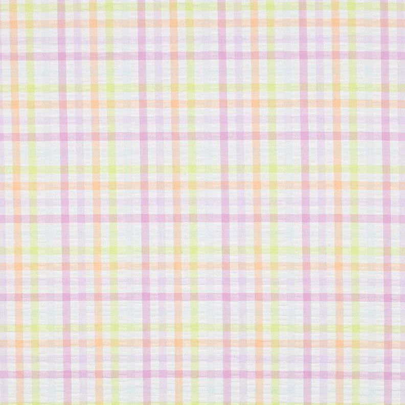 Seersucker Coton mélangé Carreaux colorés – blanc/violet pastel,  image number 1