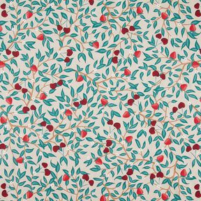 Tissu de décoration Semi-panama Jolis fruits – nature/pétrole, 
