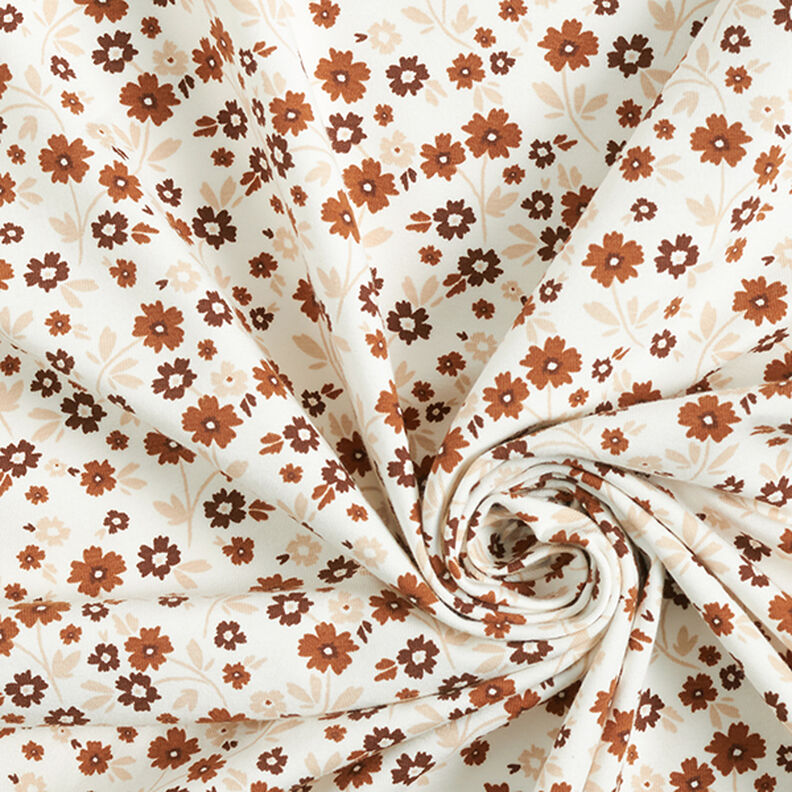 Jersey coton Fleurs dans un pré  – écru,  image number 3
