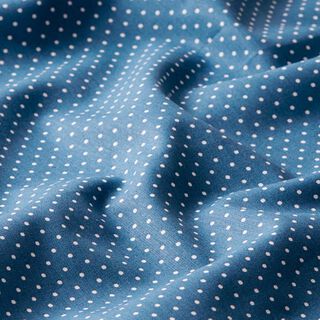Popeline coton Petits pois – bleu jean/blanc, 