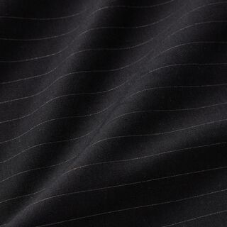 Tissu de coton à fines rayures horizontales – noir, 