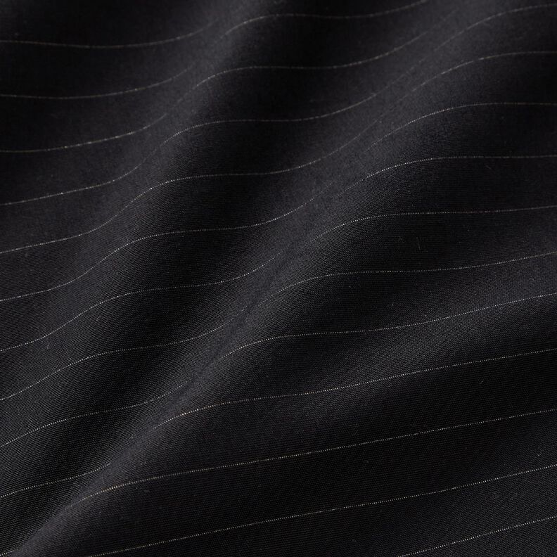 Tissu de coton à fines rayures horizontales – noir,  image number 2
