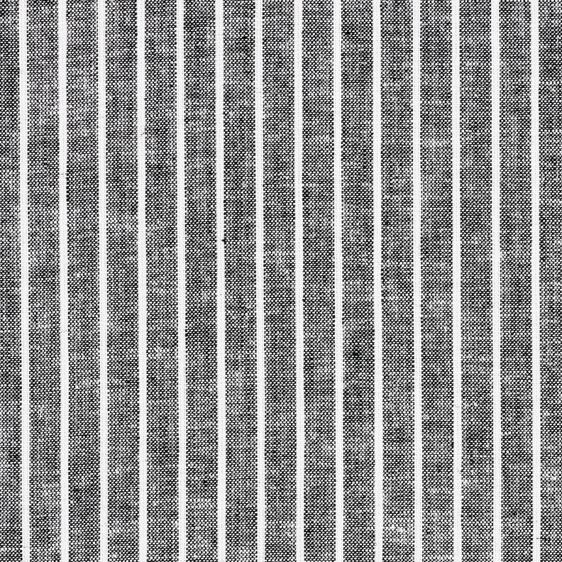 Mélange lin coton Larges rayures – noir/blanc,  image number 1