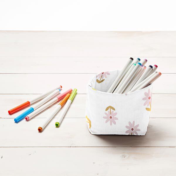 Coton enduit Petite fleur – blanc, image number 8