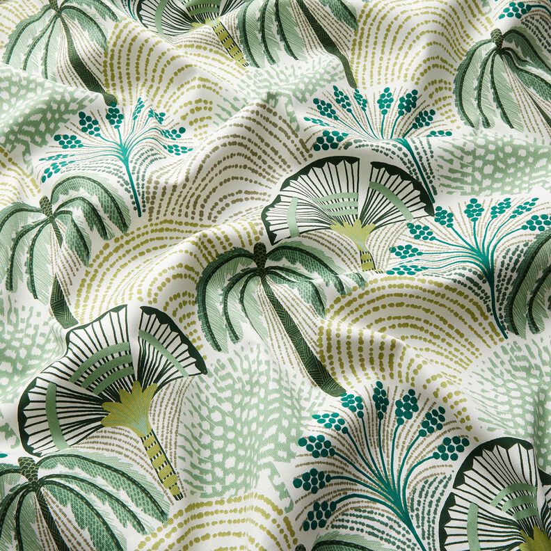 Tissu de décoration Sergé coton Feuilles de palmiers abstraites – sauge/ivoire,  image number 2