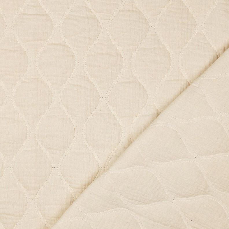 Tissu matelassé Tissu gaze de coton Vagues – écru,  image number 4