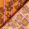 Tissu en coton Cretonne Fleurs sur rayures – jaune curry/pourpre,  thumbnail number 4