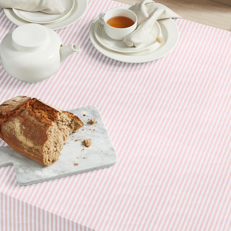 Tissu en coton Cretonne rayures décontractées – rose clair/blanc,  image number 6