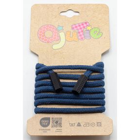 Cordon en coton incl. Extrémité de cordon [1,15 m | Ø 5mm] – bleu jean, 