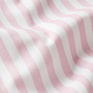 Tissu de décoration Semi-panama rayures verticales – rosé/blanc, 
