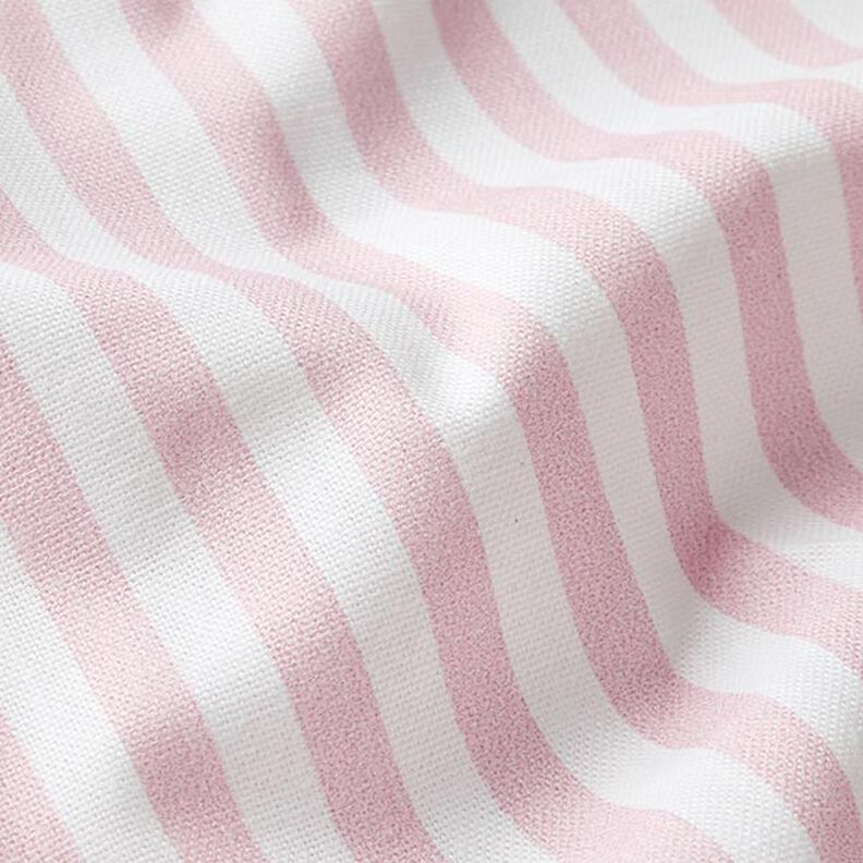 Tissu de décoration Semi-panama rayures verticales – rosé/blanc,  image number 2
