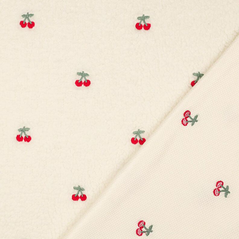 Ourson Cerises brodées | Poppy Fabrics – ivoire/chili, image number 4