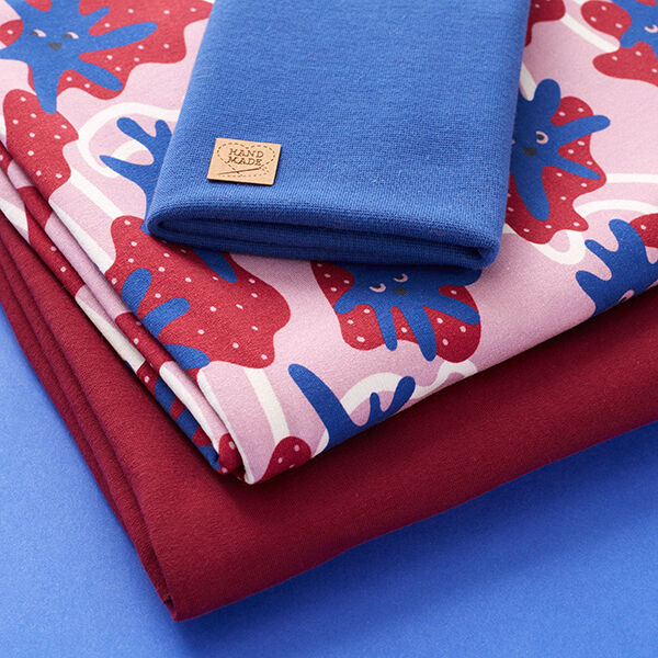 Lot de tissu pour sweat-shirt Monstre gluant | PETIT CITRON – violet pastel/bleu roi,  image number 1