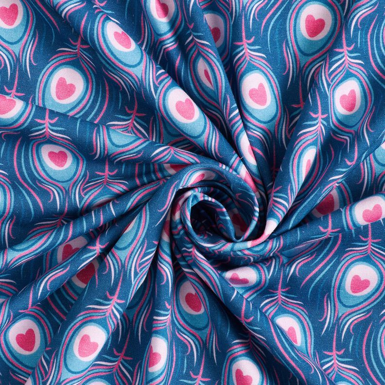 Jersey coton Pavo | Stoff&Liebe – bleu roi/rose intense,  image number 3
