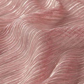 Plissé transparent Rayures pailletées – rose | Reste 50cm, 