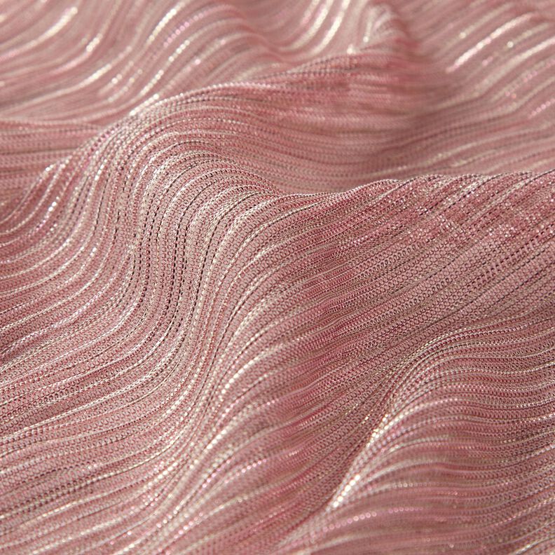 Plissé transparent Rayures pailletées – rose,  image number 2