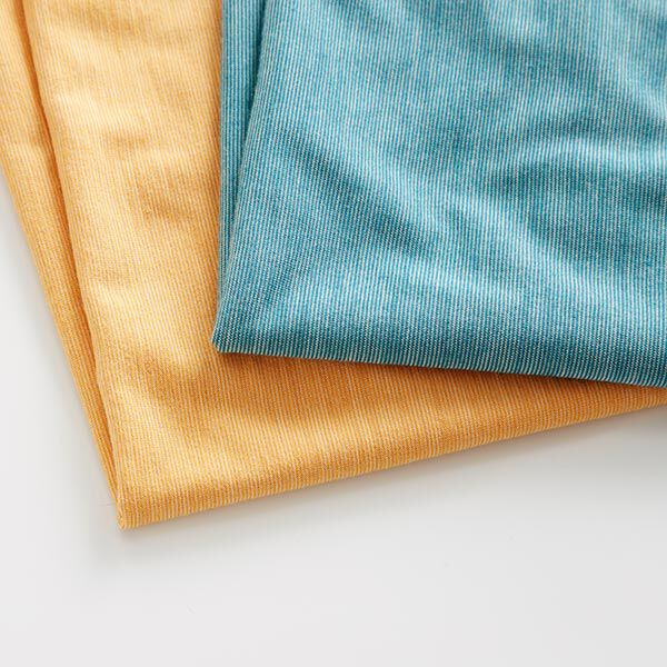 GOTS Jersey simple coton-laine fine rayures | Albstoffe – curry, image number 5