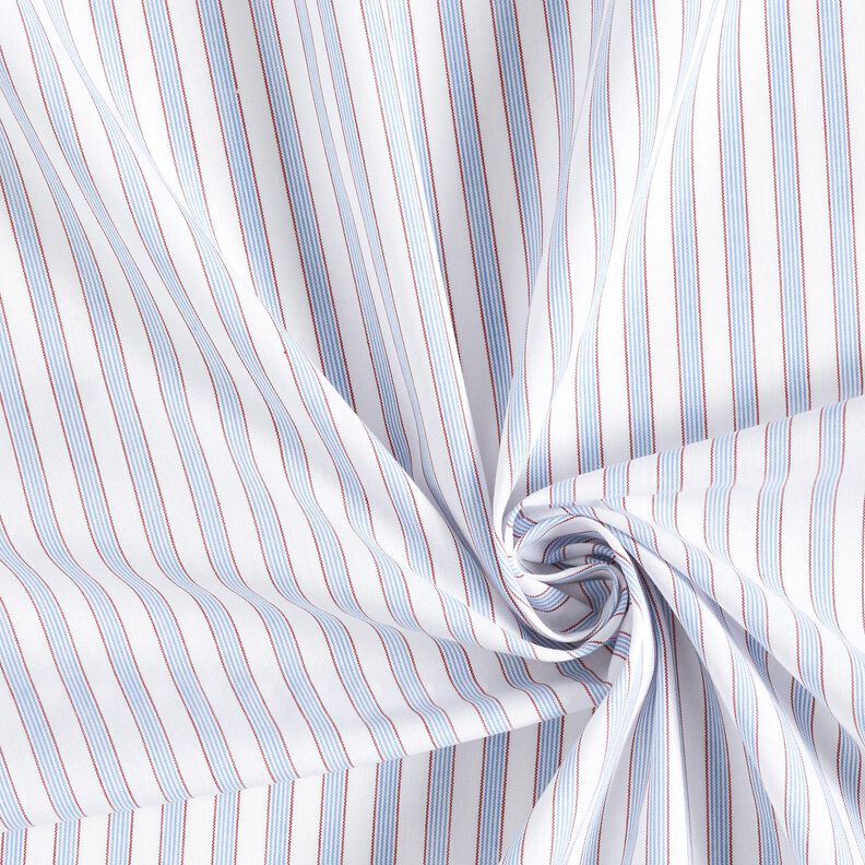 Tissu en coton Rayures bicolores – blanc/bleu clair,  image number 3