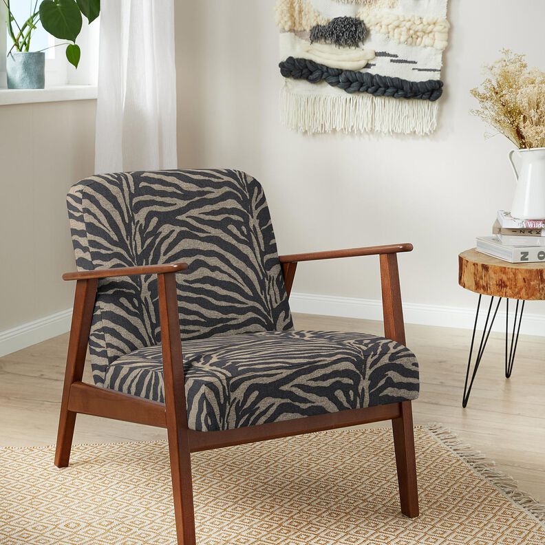Tissu de revêtement Jacquard Zèbre – kaki/noir, image number 7