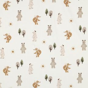 Jersey coton Tiere im Wald Impression numérique | Poppy Fabrics – ivoire/anémone, 
