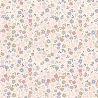 Jersey coton Jolies fleurs  – écru, 