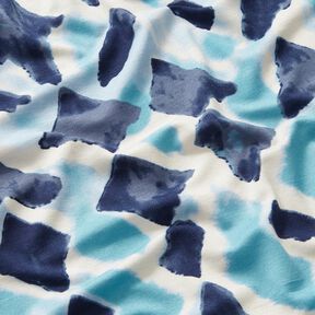 Jersey viscose Ikat-Muster – bleu ciel/bleu nuit, 