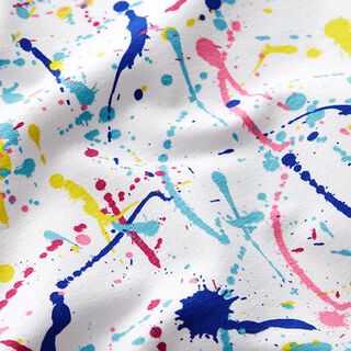 French Terry Sweat d’été Éclaboussures de peinture colorées – blanc, 