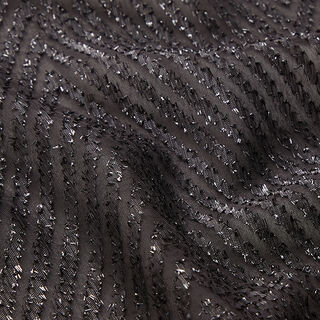 Mousseline Zigzag à paillettes – noir, 