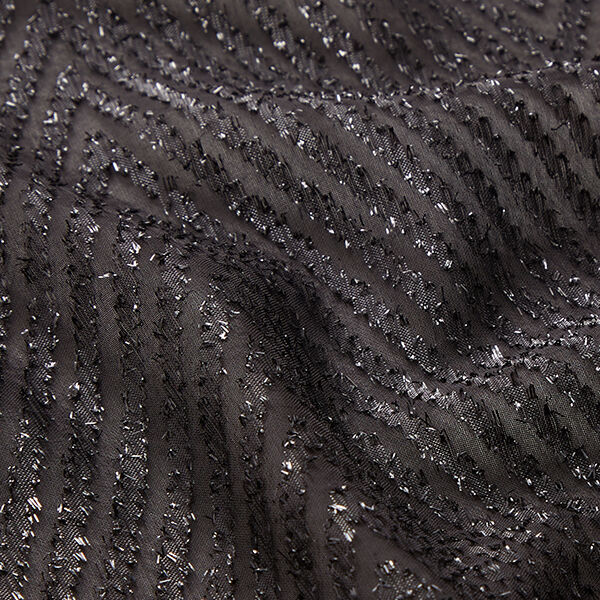 Mousseline Zigzag à paillettes – noir,  image number 2