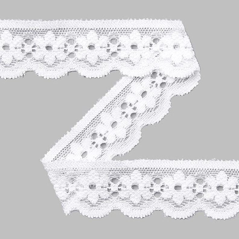 Dentelle élastique [27 mm] - blanc,  image number 1