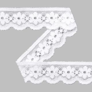 Dentelle élastique [27 mm] - blanc, 