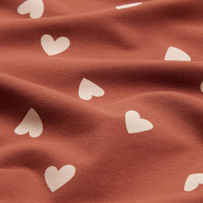 French Terry Sweat d&rsquo;&eacute;t&eacute; C&oelig;urs &eacute;parpill&eacute;s &ndash; rouge fonc&eacute;,  image number 2