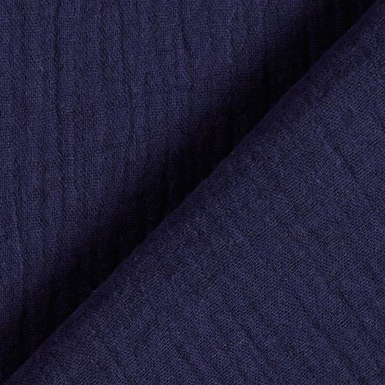 GOTS Tissu double gaze de coton | Tula – bleu marine,  image number 4