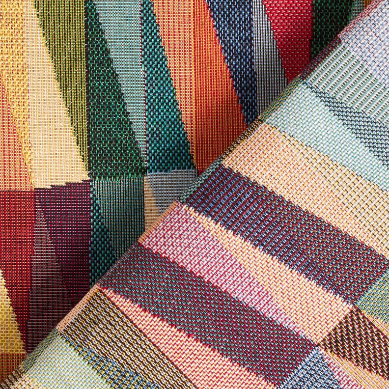 Tissu de décoration Gobelin Zigzag graphique – beige clair/carmin,  image number 4