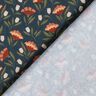 Tissu en coton Popeline fleurs en filigrane – bleu noir/terre cuite,  thumbnail number 4