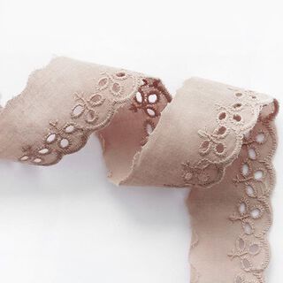 Feston ruban dentelle feuilles [ 30 mm ] – marron clair, 