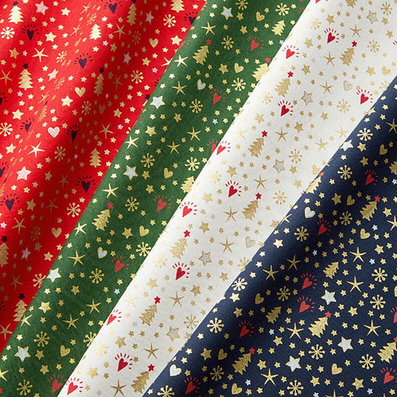 Tissu en coton Popeline Cœurs et étoiles – écru/or, image number 5