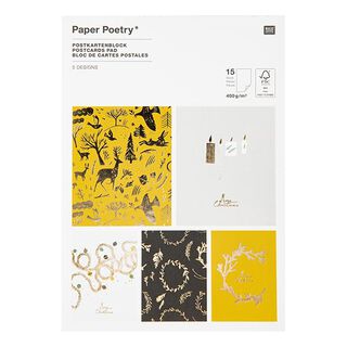 Bloc de cartes postales Nostalgic Christmas  | Rico Design – noir, 