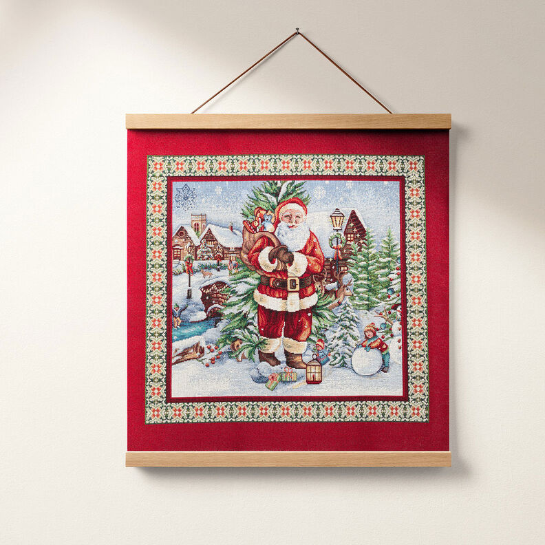 Panel Gobelin Visite de Noël – carmin,  image number 6