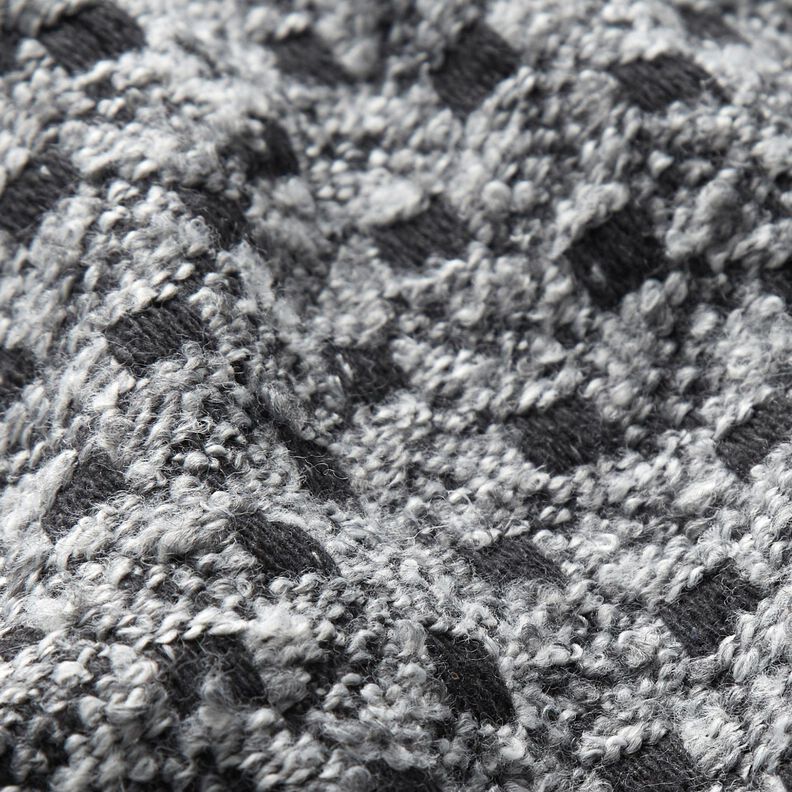 Tissu pour manteau petits carreaux – gris clair/noir, image number 3