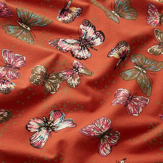 Jersey coton Papillons – terre cuite, 